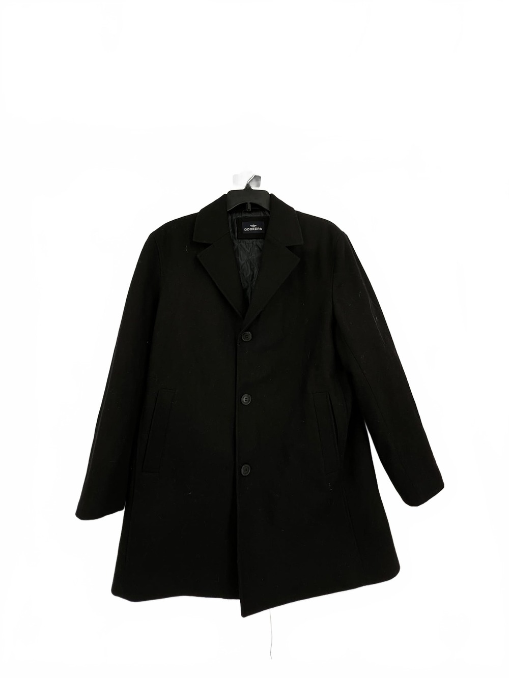 Dockers Black Wool Pea Coat | Men’s L Regular Coat Details